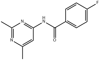 Benzamide, N-(2,6-dimethyl-4-pyrimidinyl)-4-fluoro- (9CI) Struktur