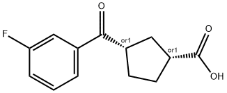 (1R,3S)-3-(3-氟苯甲酰基)环戊烷-1-羧酸, 732252-75-4, 结构式