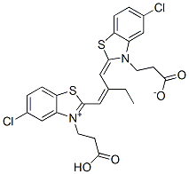 hydrogen 3-(2-carboxylatoethyl)-2-[2-[[3-(2-carboxylatoethyl)-5-chloro-3H-benzothiazol-2-ylidene]methyl]but-1-enyl]-5-chlorobenzothiazolium Structure