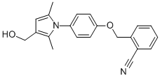 2-[[4-[3-(HYDROXYMETHYL)-2,5-DIMETHYL-1H-PYRROL-1-YL]PHENOXY]METHYL]-BENZONITRILE Struktur