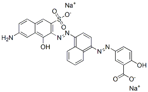 5-[[4-[(7-amino-1-hydroxy-3-sulpho-2-naphthyl)azo]-1-naphthyl]azo]salicylic acid, sodium salt  Structure