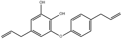 5-(2-プロペニル)-3-[4-(2-プロペニル)フェノキシ]-1,2-ベンゼンジオール 化学構造式