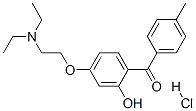 [4-[2-(diethylamino)ethoxy]-2-hydroxyphenyl] (4-methylphenyl) ketone hydrochloride Struktur