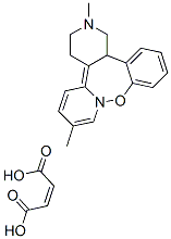 (+)-1,3,4,14b-tetrahydro-2,7-dimethyl-2H-dibenzo[b,f]pyrazino[1,2-d]oxazepine maleate Struktur