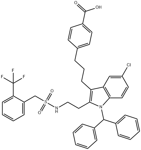 GIRIPLADIB|4-(3-[5-氯-1-二苯甲基-2-[2-(((2-三氟甲基苄基)磺酰基)氨基)乙基]-1H-吲哚-3-基]丙基)苯甲酸