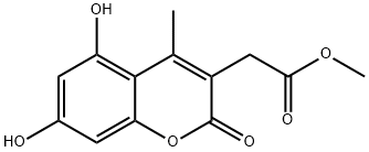 methyl 2-(5,7-dihydroxy-4-methyl-2-oxo-2H-chromen-3-yl)acetate Struktur