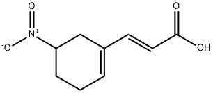 2-Propenoic acid, 3-(5-nitro-1-cyclohexen-1-yl)-, (2E)- Struktur