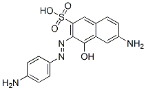 2-Naphthalenesulfonic acid, 6-amino-3-[(4-aminophenyl)azo]-4-hydroxy-, diazotized, coupled with 6-amino-4-hydroxy-2-naphthalenesulfonic acid and 5(or 8)-amino-2-naphthalenesulfonic acid, potassium sodium salts Struktur