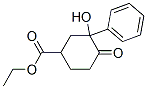 ethyl 3-hydroxy-4-oxo-3-phenyl-cyclohexane-1-carboxylate Struktur