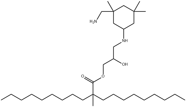 3-[[3-(aminomethyl)-3,5,5-trimethylcyclohexyl]amino]-2-hydroxypropyl 2-methyl-2-nonylundecanoate Structure