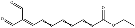 Ethyl (2E,4E,6E)-9-formyl-10-oxo-2,4,6,8-decatetraenoate Struktur