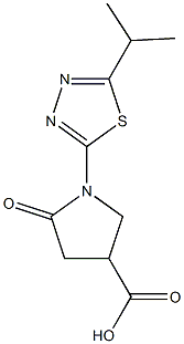 1-(5-Isopropyl-1,3,4-thiadiazol-2-yl)-5-oxopyrrolidine-3-carboxylic acid 结构式