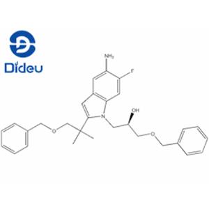 1H-Indole-1-ethanol, 5-aMino-2-[1,1-diMethyl-2-(phenylMethoxy)ethyl]-6-fluoro-α-[(phenylMethoxy)Methyl]-, (αR)-