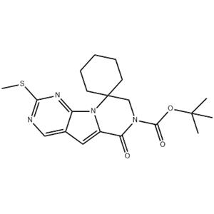 Spiro[cyclohexane-1,9'(6'H)-pyrazino[1',2':1,5]pyrrolo[2,3-d]pyrimidine]-7'(8'H)-carboxylic acid, 2'-(methylthio)-6'-oxo-, 1,1-dimethylethyl ester