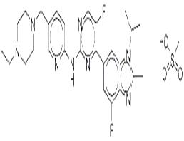N-[5-[(4-乙基-1-哌嗪基)甲基]-2-吡啶基]-5-氟-4-[4-氟-2-甲基-1-异丙基-1H-苯并咪唑-6-基]-2-嘧啶胺甲烷磺酸盐
