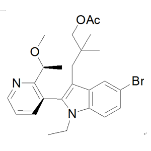 (S)-3-(5-溴-1-乙基-2-(2-(1-甲氧基乙基)吡啶-3-基)-H-吲哚-3-基)-2,2-二甲基丙基乙酸酯